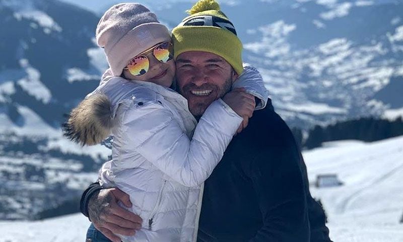 Los Beckham al completo disfrutan de un fin de semana de deporte y diversión en la nieve