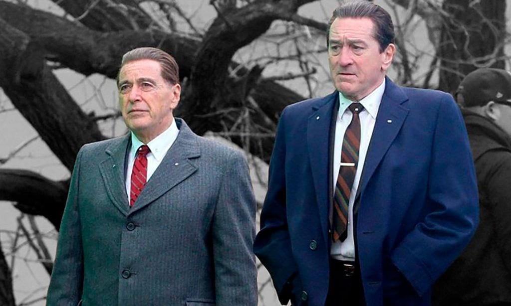 El rejuvenecimiento de Robert de Niro y Al Pacino en 'El irlandés', película con 5 nominaciones a los Globos de Oro