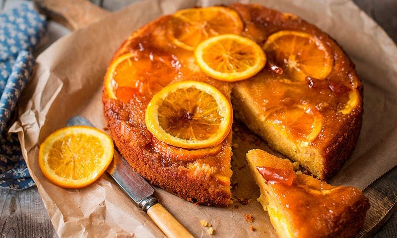 Bizcocho de naranja y canela