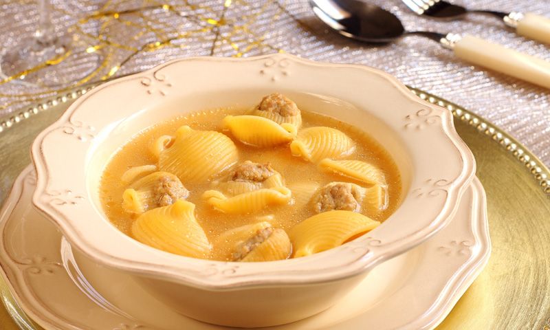 Sopa navideña de 'galets'