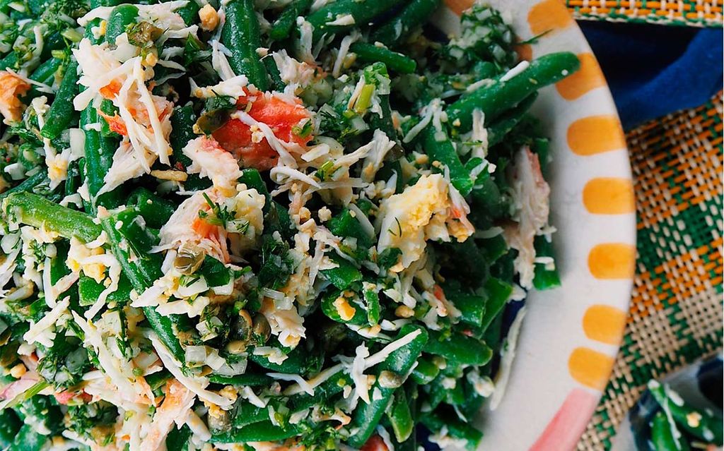 Ensalada de cangrejo y judías verdes