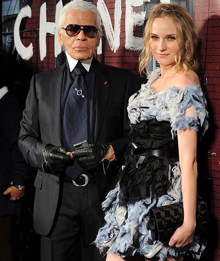 Karl Lagerfeld y Diane Kruger, en Nueva York