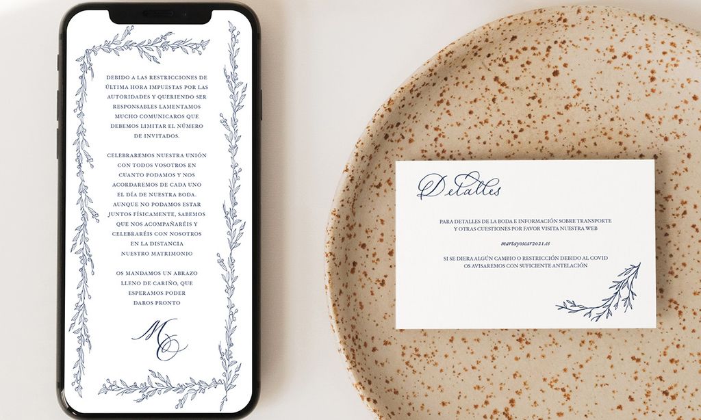 Soluciones de papelería muy bonitas para avisar a tus invitados que no podrán asistir a la boda