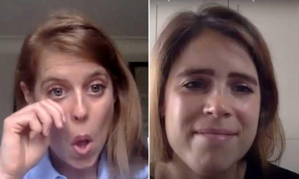 Beatriz y Eugenia de York se emocionan en una videoconferencia