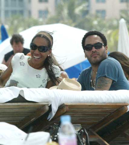 Barbara Feltus, ex mujer de Boris Becker, y Lenny Kravitz, pareja del momento