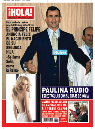 Paulina Rubio muestra su vestido de novia en la revista ¡HOLA!