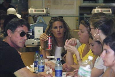 Sylvester Stallone con las cuatro 'mujeres de su vida' de vacaciones en Roma