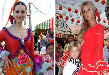Eva González, Marisa Jara, Natalia Álvarez... estampados y volantes colorean la Feria de abril
