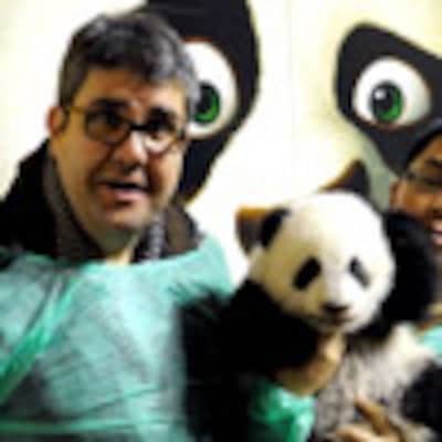 Florentino Fernández bautiza a una de las crías de oso panda del Zoo con el nombre de Po, el protagonista de 'Kung Fu Panda'