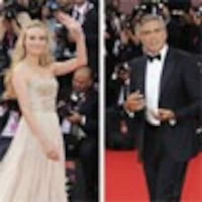 George Clooney, rodeado de bellezas como Diane Kruger y Cindy Crawford, inaugura la Mostra de Venecia