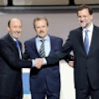Rajoy y Rubalcaba, 'contentos y tranquilos' tras el único debate que mantendrán en campaña electoral
