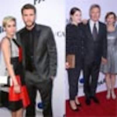 Liam Hemsworth, con Miley Cyrus, y Harrison Ford, en familia, dos atractivos de Hollywood de estreno