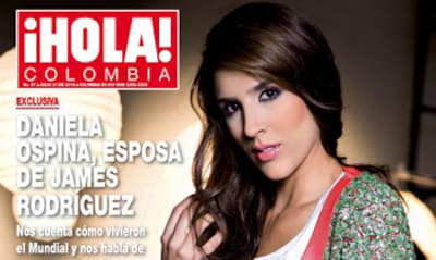 Daniela Ospina, mujer de James Rodríguez, posa en exclusiva con la camiseta de los 70 años de ¡HOLA!