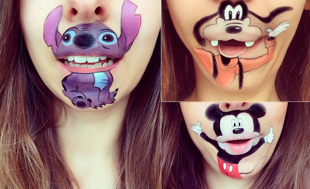 Disney en los labios con la magia del 'lip-art'