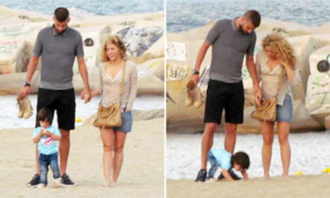 Shakira, Piqué y Milan... en un familiar día de playa