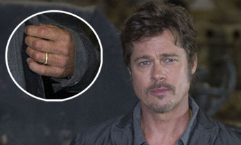 Brad Pitt ya luce su anillo de casado