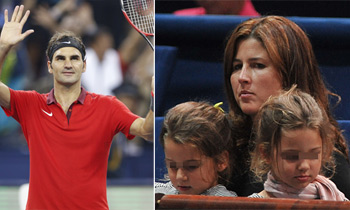 La mujer de Roger Federer, entre el público con sus gemelas pero sin sus gemelos