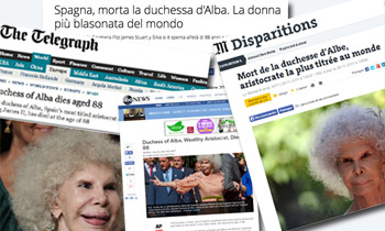 La prensa internacional se hace eco del fallecimiento de la Duquesa de Alba