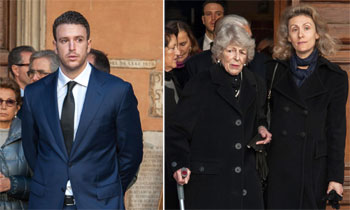 Álex Lequio acude con su abuela Sandra al funeral de su tío abuelo Marco Torlonia