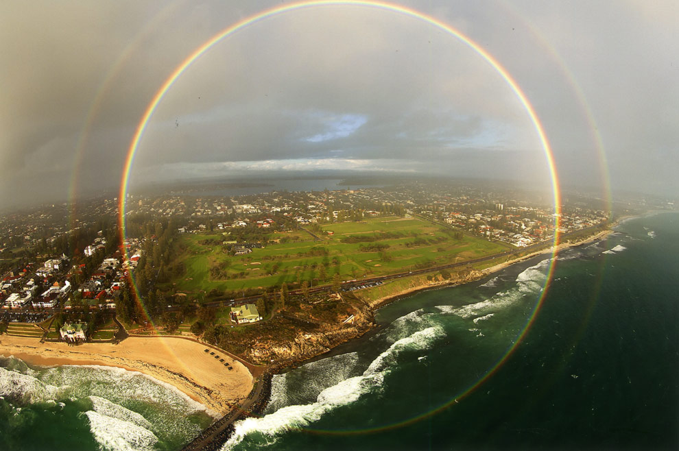Un arcoíris circular perfecto