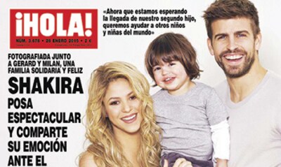 En ¡HOLA!, la foto solidaria de Shakira, embarazada de su segundo hijo, junto a Piqué y Milan