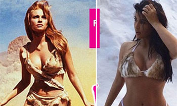 Kim Kardashian se 'inspira' en Raquel Welch y en su biquini de piel de los años sesenta