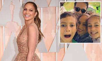 Jennifer López, entre fiesta y fiesta, encuentro en familia con Marc Anthony y los gemelos