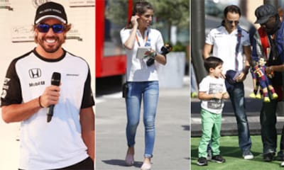 Fernando Alonso sin Lara Álvarez, Lucía Villalón muy pendiente de la Liga, Felipe Massa con su hijo... ¡Nos colamos en la trastienda de Montmeló!