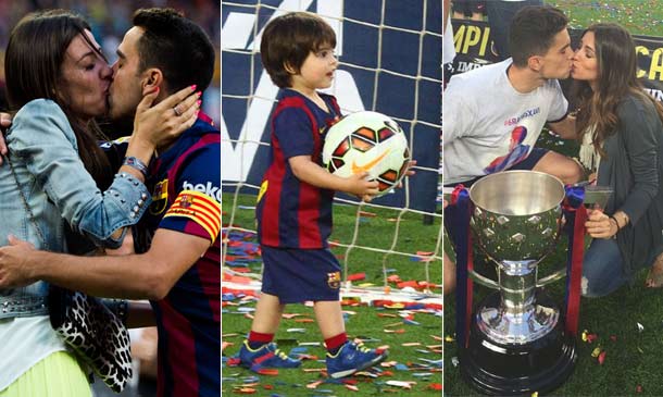 La despedida de Xavi, el beso de Bartra y Melissa Jiménez, el gol de Milan... Así celebró el Barça su nuevo título de Liga