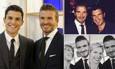 ¿Qué hace David Beckham de fiesta por Madrid con Álex González, Luis Figo y Anne Igartiburu?