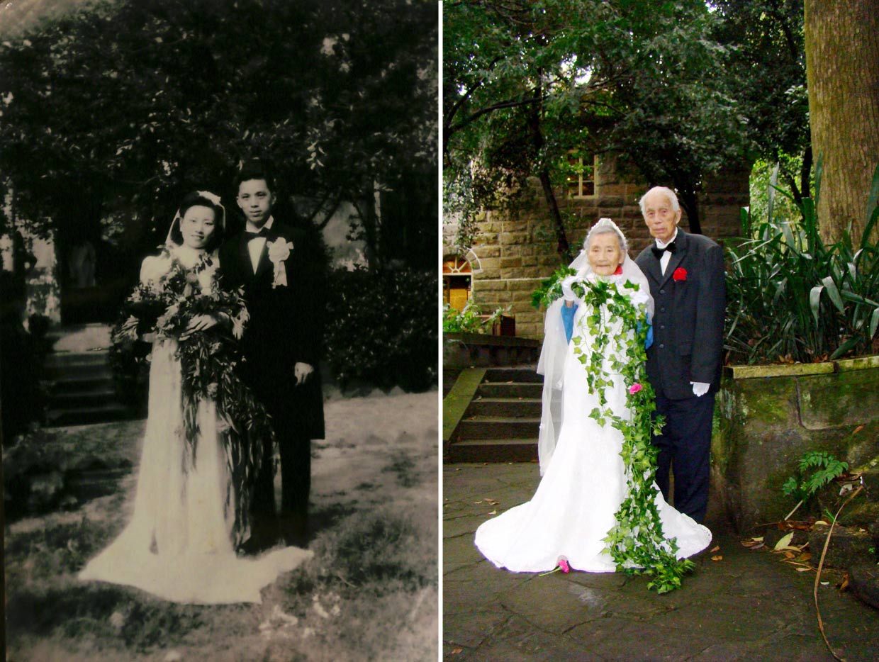A sus 98 años, recrean su boda 70 años después