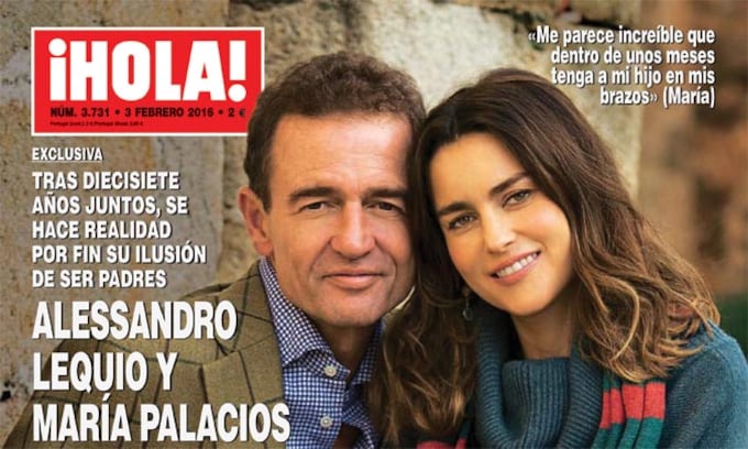 Exclusiva en ¡HOLA!, Alessandro Lequio y María Palacios anuncian emocionados que esperan un hijo
