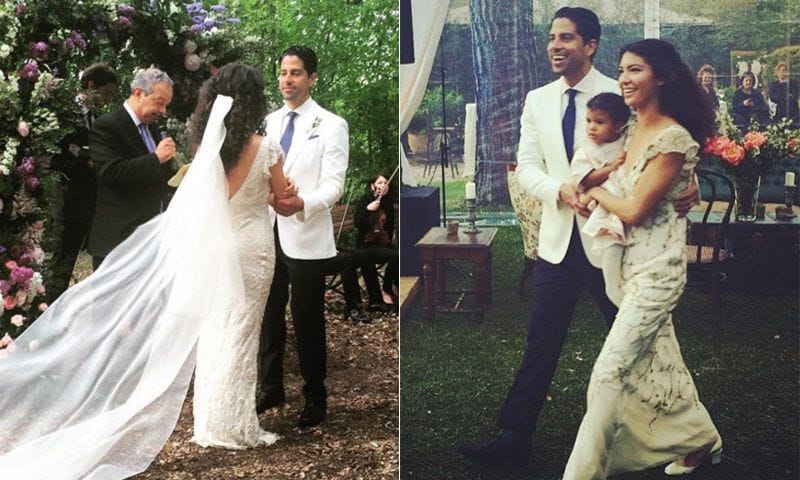 Happily married husband and wife: Adam Rodriguez and Grace Gail at their wedding ceremony