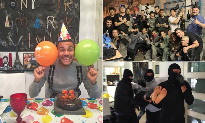 El loco cumpleaños de Dani Alves con secuestro y batalla de 'paintball'