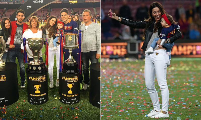 Melissa Jiménez, al lado de Marc Bartra en una celebración ¿con sabor a despedida?