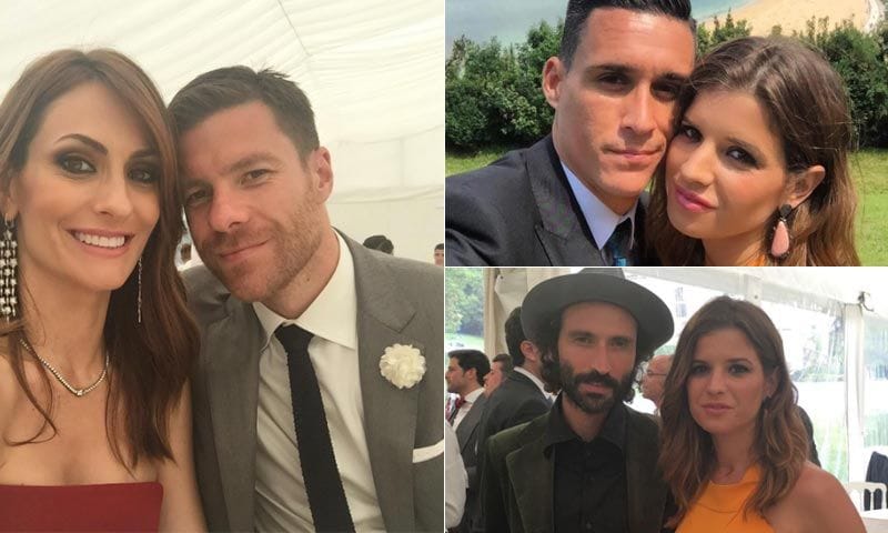 Nagore Aranburu, Marta Ponsati y Leiva acompañan al futbolista Esteban Granero en su enlace