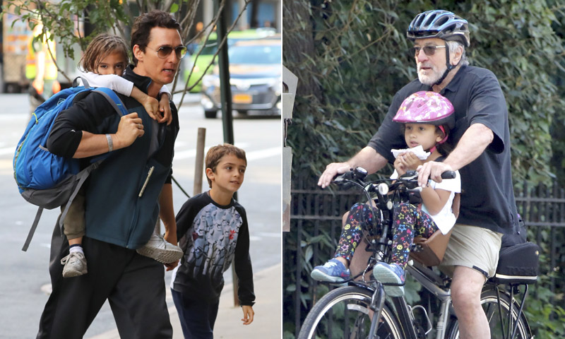 FOTOGALERÍA: Robert de Niro, Matthew McConaughey... papás de cine, ¡con sus hijos a todas partes!