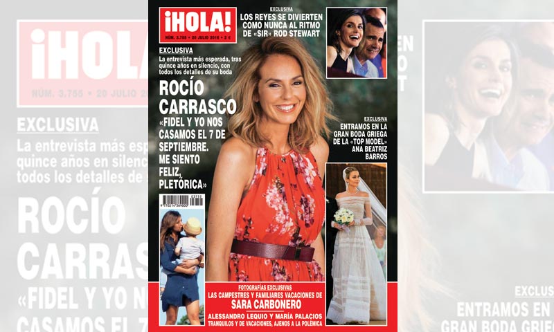 Exclusiva en ¡HOLA!, Rocío Carrasco: 'Fidel y yo nos casamos el siete de septiembre. Me siento feliz, pletórica'