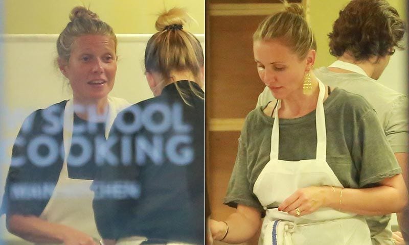 ¡Con las manos en la masa! Así celebra Cameron Diaz su cumpleaños junto a Gwyneth Paltrow