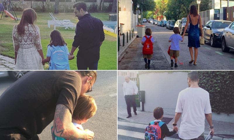 ¡Vuelta al cole! Mar Flores, Paula Echevarría, Fonsi Nieto... acompañan a sus pequeños en el primer día del curso