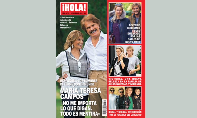 En ¡HOLA!, María Teresa Campos responde a los rumores de crisis con Edmundo: 'No me importa lo que digan. Todo es mentira'
