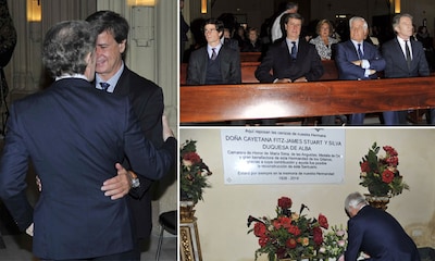 Entrañable encuentro entre Alfonso Diez y los hijos de la Duquesa de Alba en un funeral homenaje en memoria de doña Cayetana