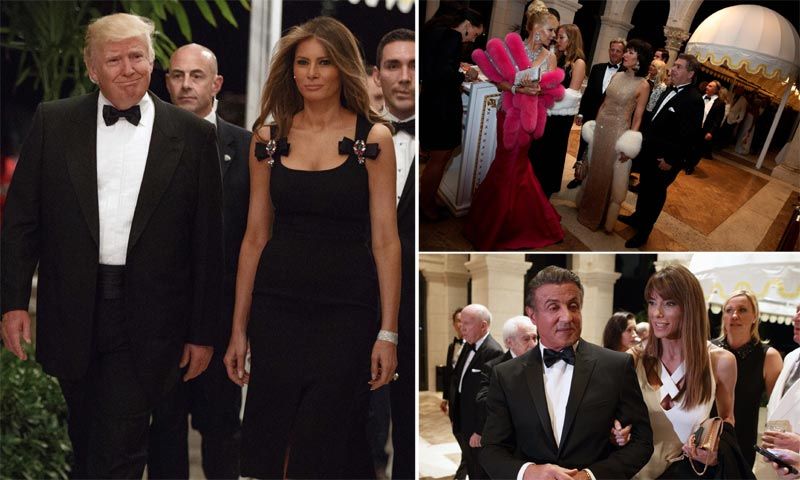 Cientos de invitados y un menú de lujo... Donald Trump brinda por el año más importante de su vida al más puro estilo Hollywood