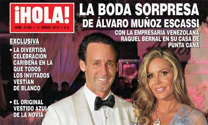 Exclusiva en ¡HOLA!, la boda sorpresa de Álvaro Muñoz Escassi con la empresaria venezolana Raquel Bernal: 'Estoy feliz y queremos tener hijos'