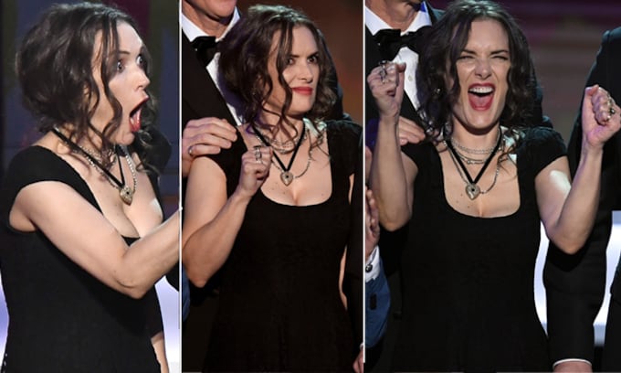 Del susto a la incredulidad: Las caras de Winona Ryder dejan sin palabras al público de los SAG