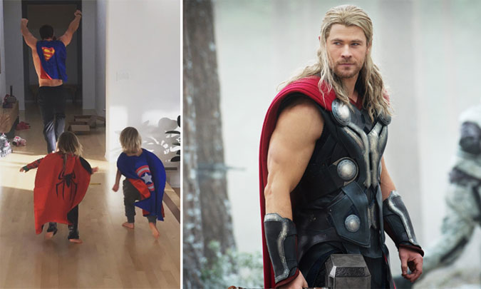Chris Hemsworth, un maestro superhéroe para sus hijos