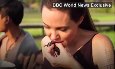 Angelina Jolie enseña a sus hijos cómo comer y cocinar...¡escorpiones!