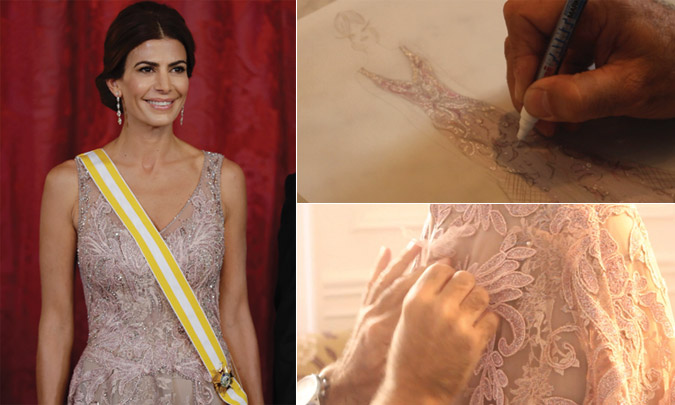En vídeo: así se creó el vestido de gala de Juliana Awada… ¡con guiño español!