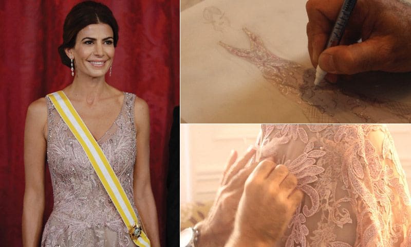 En vídeo: así se creó el vestido de gala de Juliana Awada… ¡con guiño español!