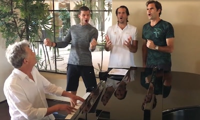 ‘BackhandBoys’, la nueva 'banda musical' formada por los tenistas Federer, Djokovic, Dimitrov y Haas